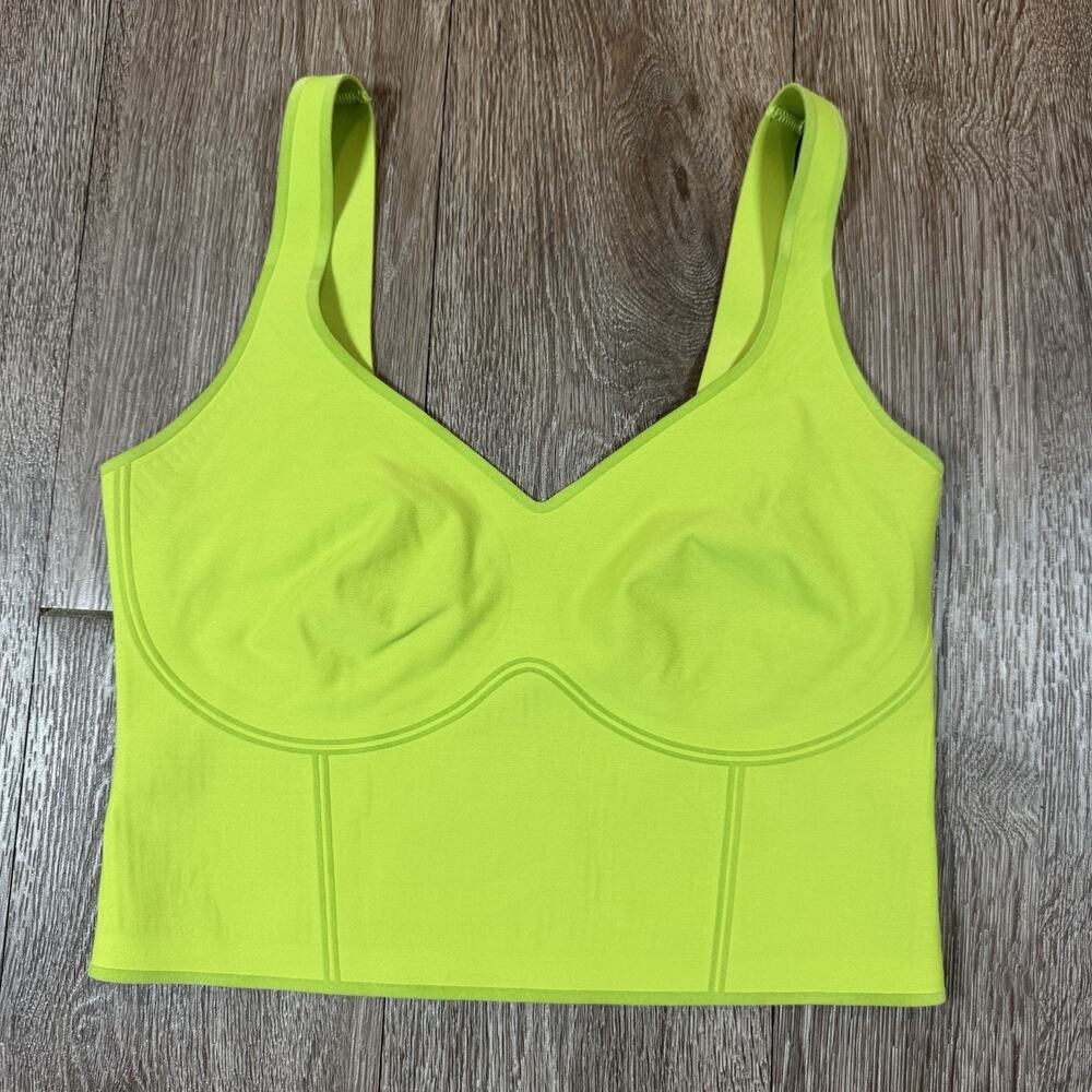 Fanka Body Sculpt Bra Tank Lift and Curve Top Lime Green **NO Pads** Size M